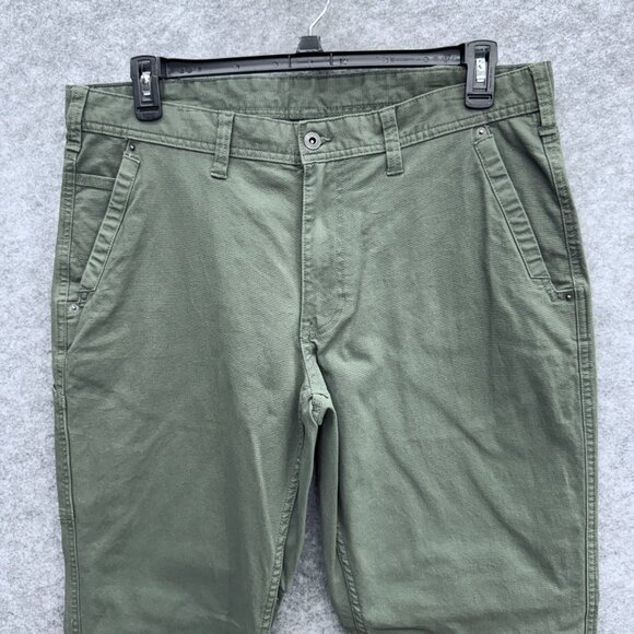 Eddie Bauer Men’s Canvas Utility Stretch Pants, Green, Size 36x32 - Picture 2 of 13